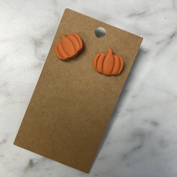 Pumpkin Earrings Handcrafted - Picture 1 of 3